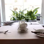 Breakfast table.