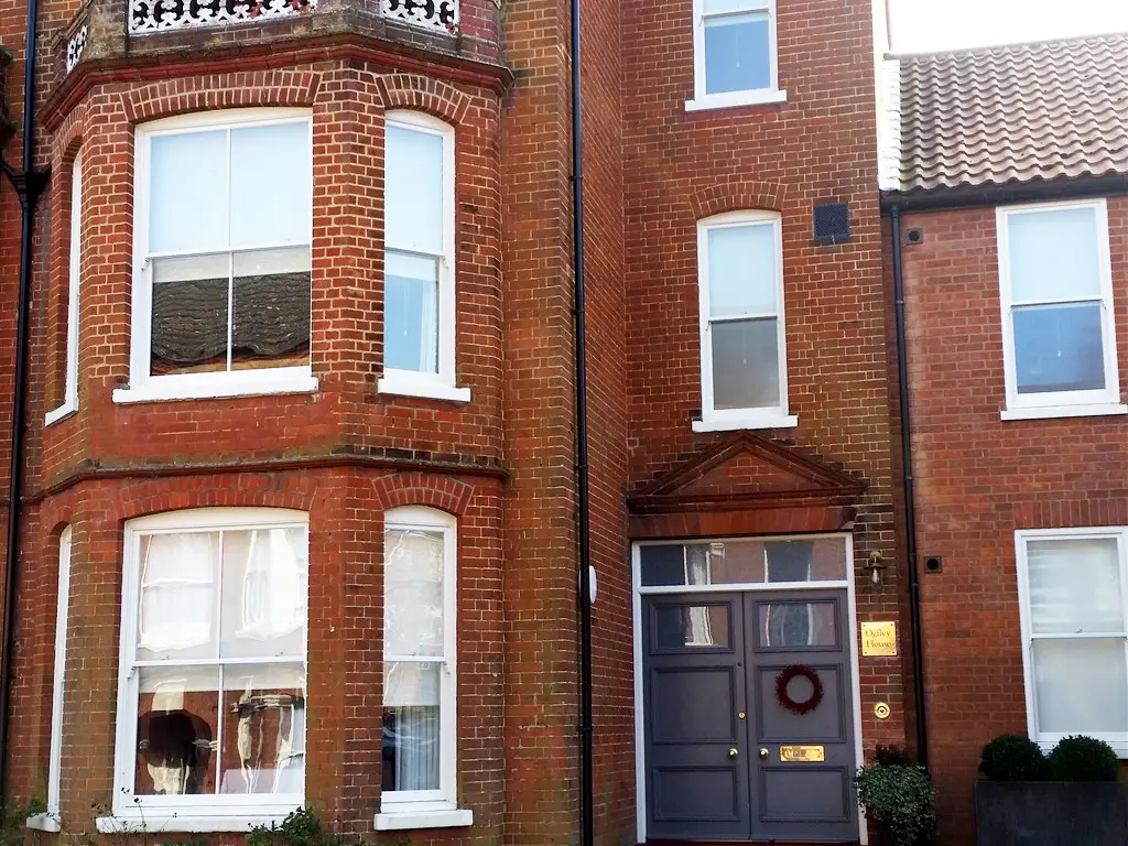Front door to Ogilvy House B&B in Cromer.