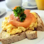 Scrambled egg & salmon.
