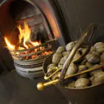 Roaring fire at Ogilvy House.